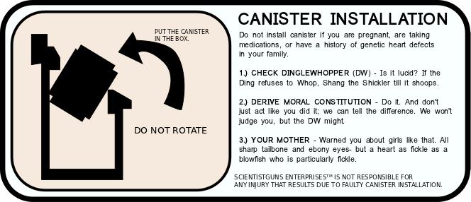 Preview of decal canister installation