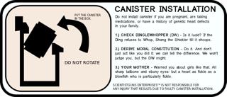 Preview of decal canister installation